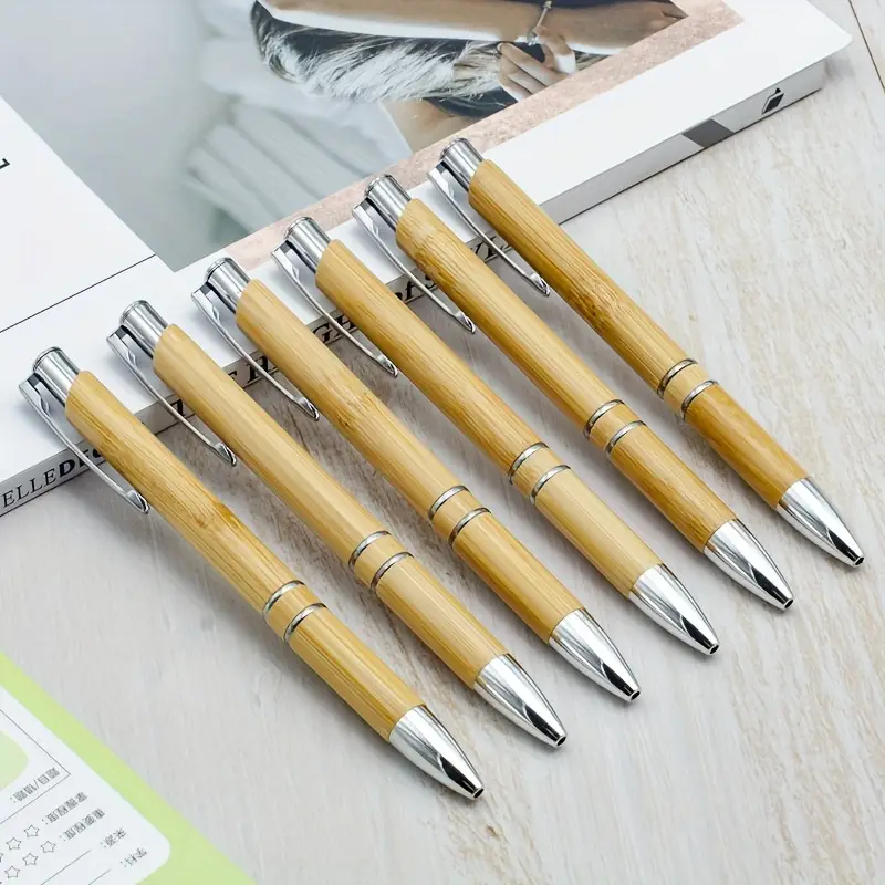Personalized: Bamboo Wooden Retractable Ballpoint Pen (5 pack) Back Order